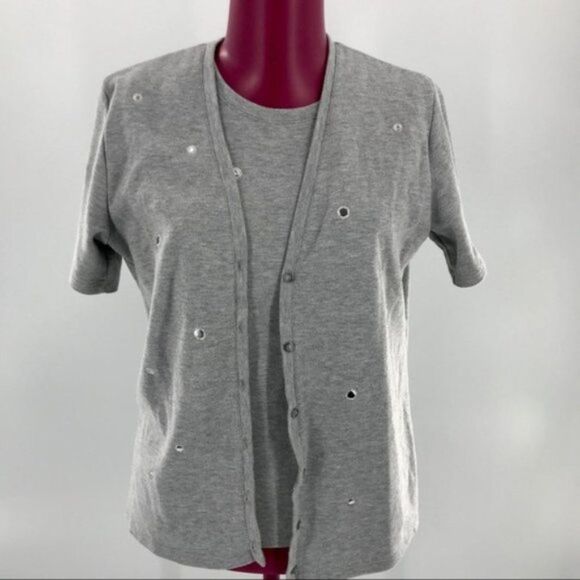 Rafael Sport Embellished Twin Set Sz L - Picture 1 of 10